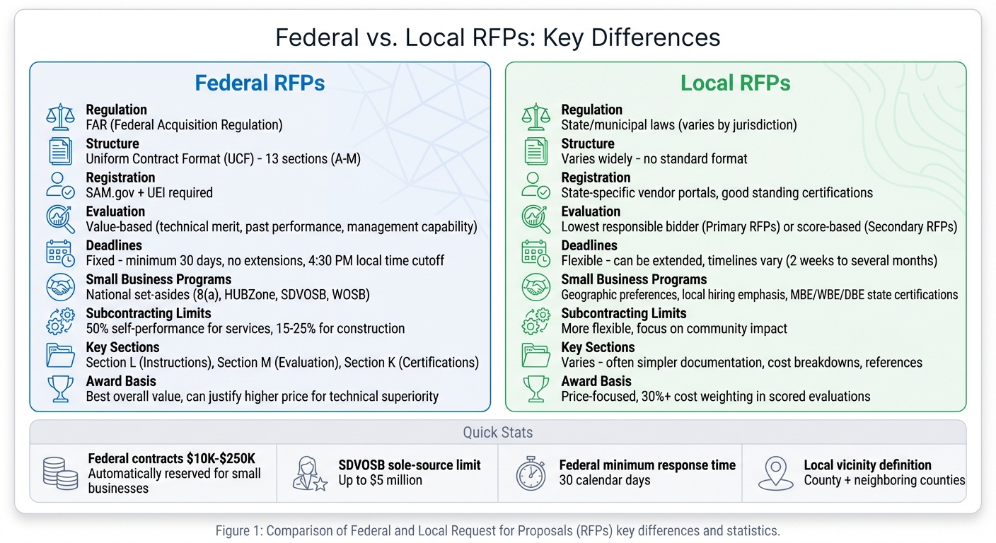 Federal vs Local RFPs: Key Differences Comparison Chart