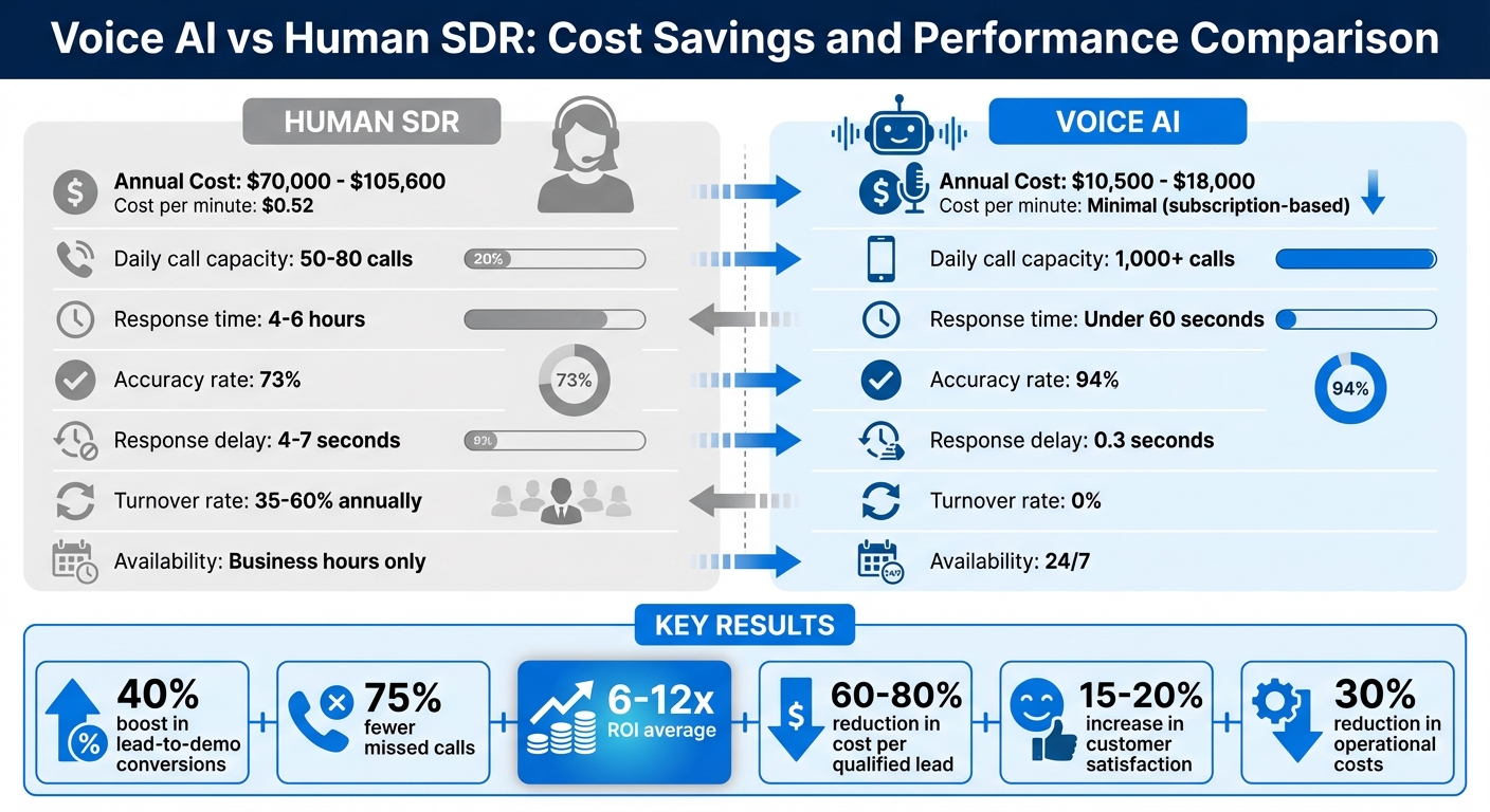 Voice AI vs Human SDR: Cost Savings and Performance Comparison