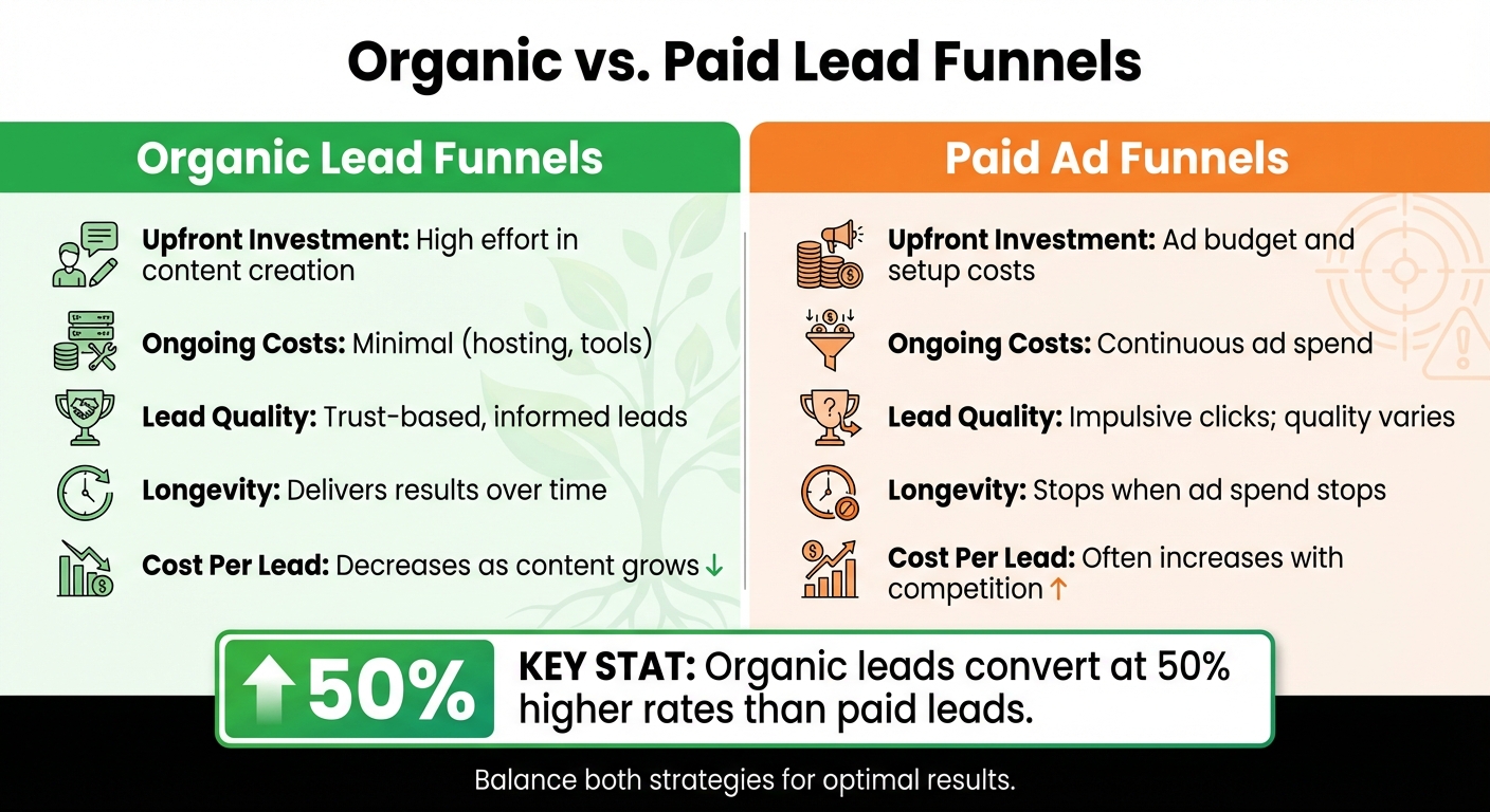 Organic vs Paid Lead Funnels: Cost and Performance Comparison for Real Estate