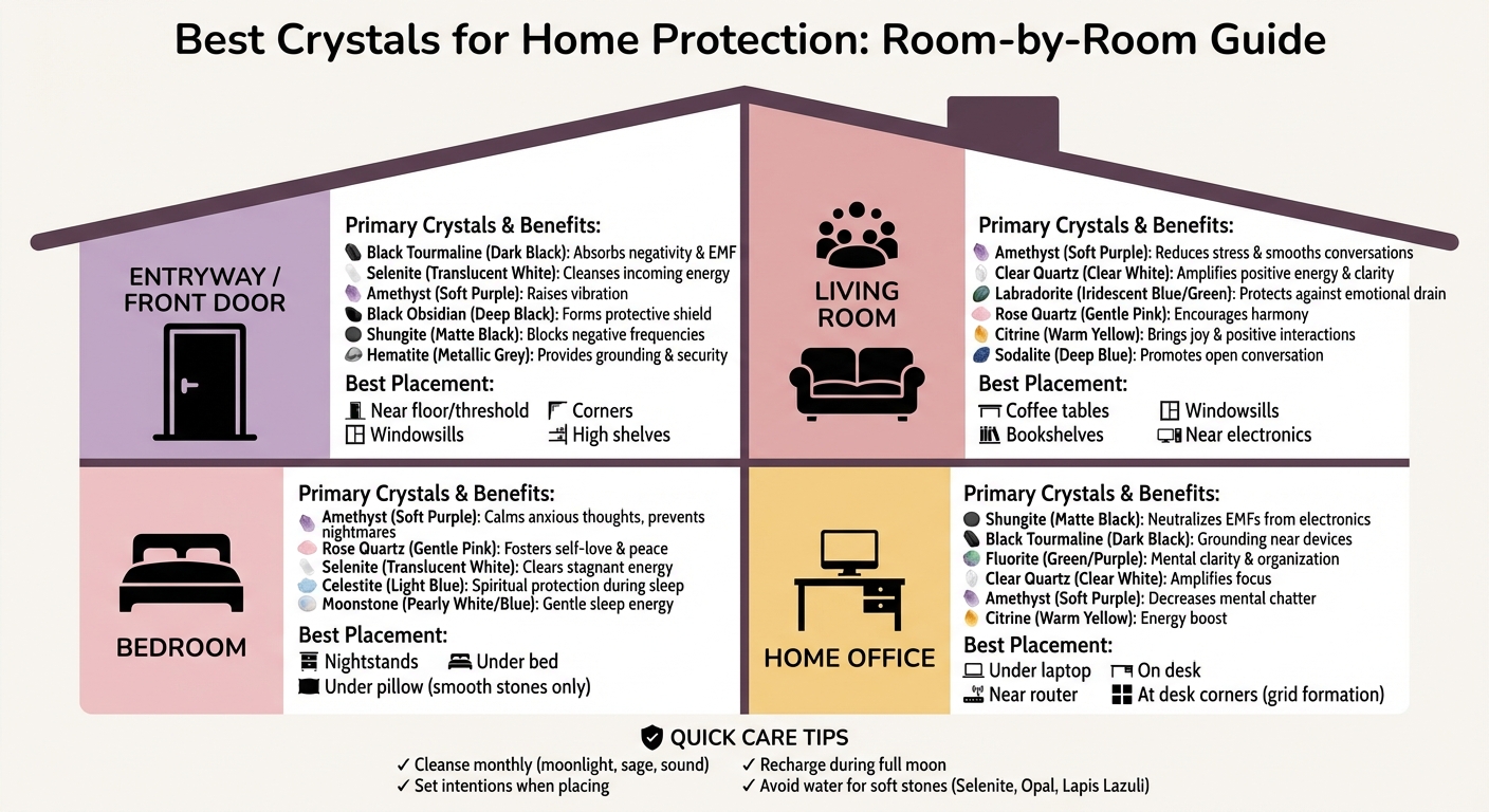 Best Crystals for Home Protection by Room - Quick Reference Guide