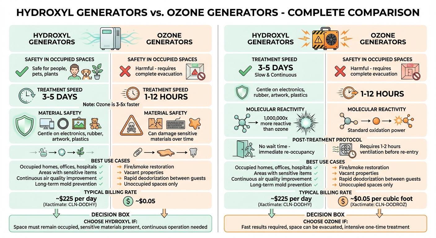 Hydroxyl vs Ozone Generators: Safety, Speed, and Applications Comparison