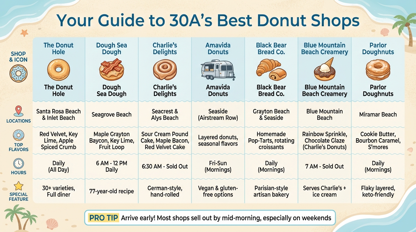 Best Donut Shops on 30A Florida - Quick Comparison Guide