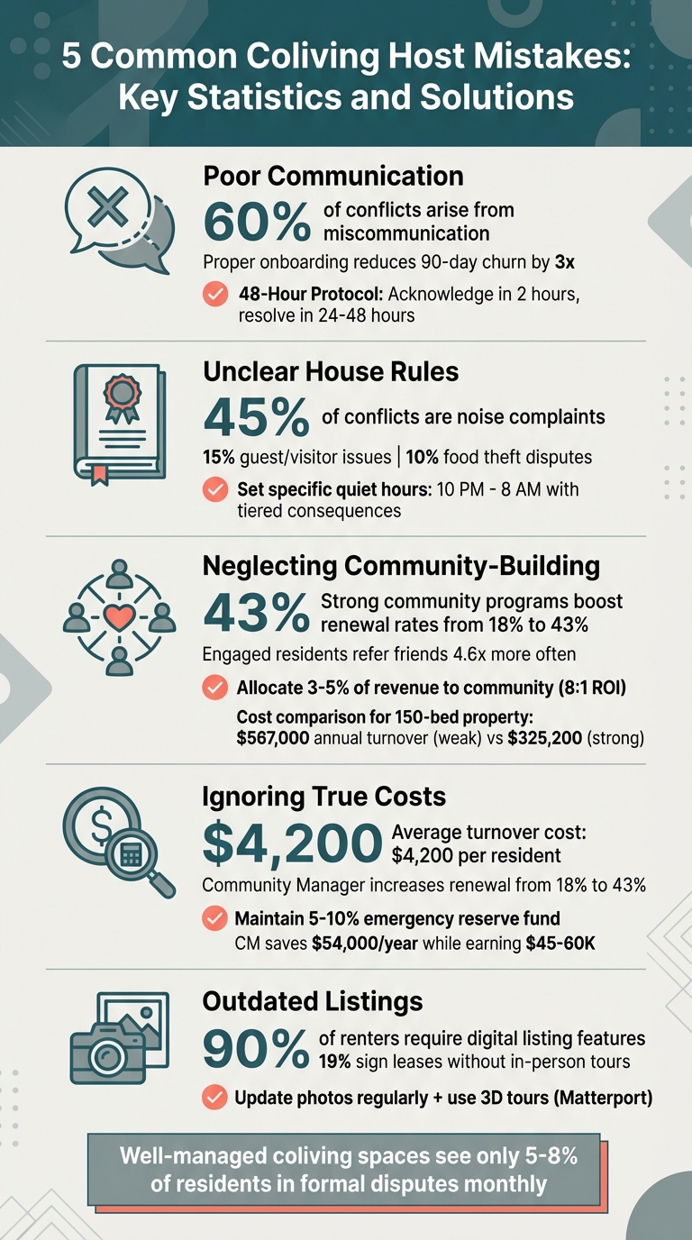 5 Common Coliving Host Mistakes: Key Statistics and Solutions
