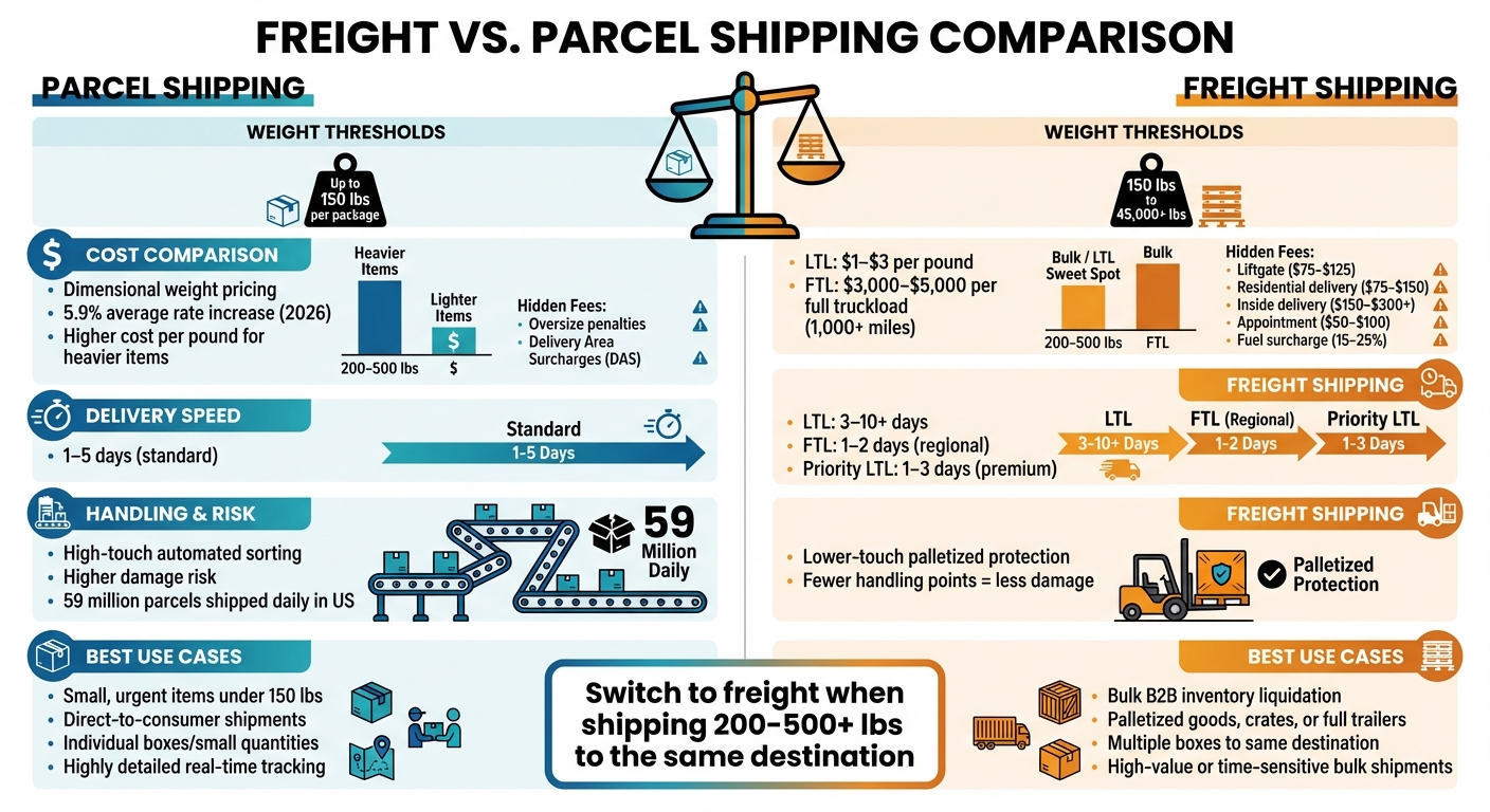 Freight vs Parcel Shipping Comparison: Costs, Speed, and Best Use Cases