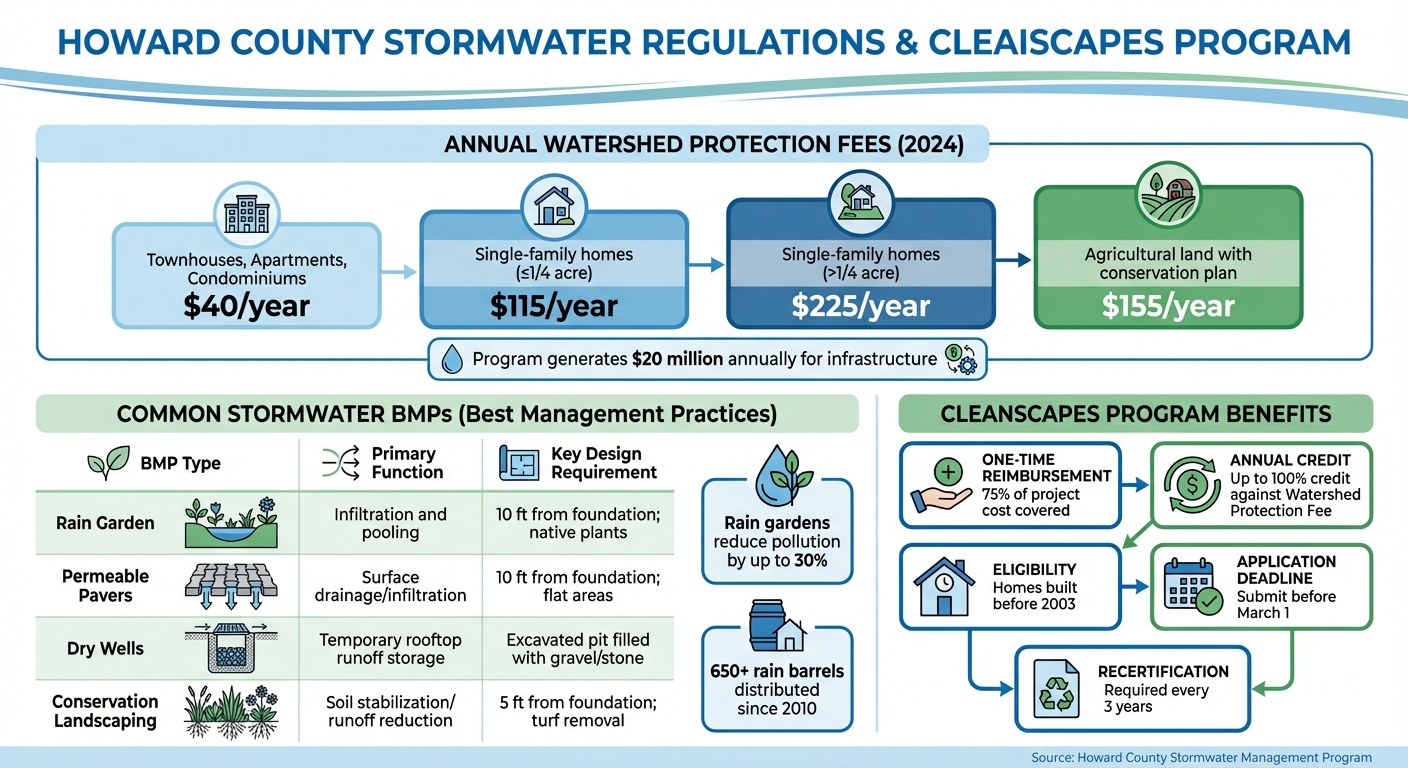 Howard County Stormwater Management: Fees, BMPs, and CleanScapes Credits Guide