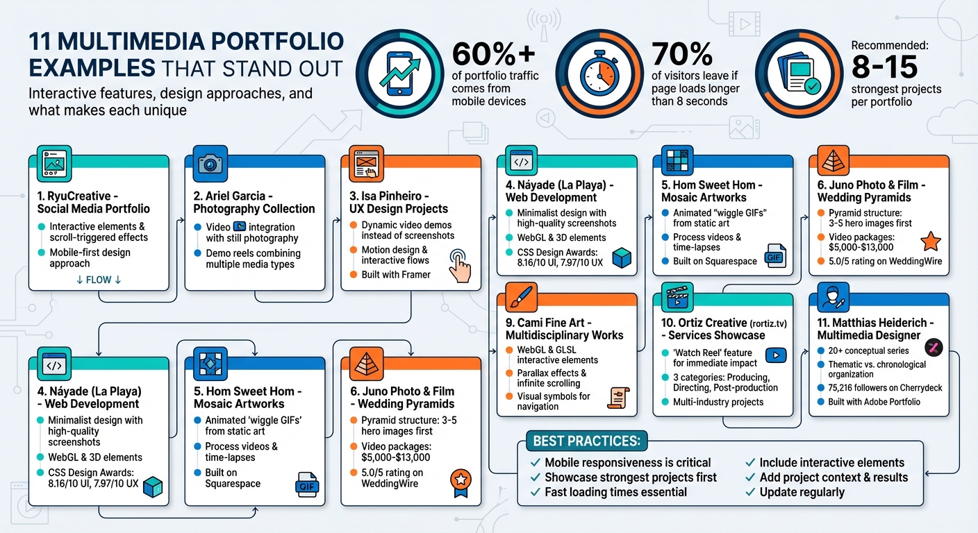11 Multimedia Portfolio Examples: Interactive Features and Design Approaches