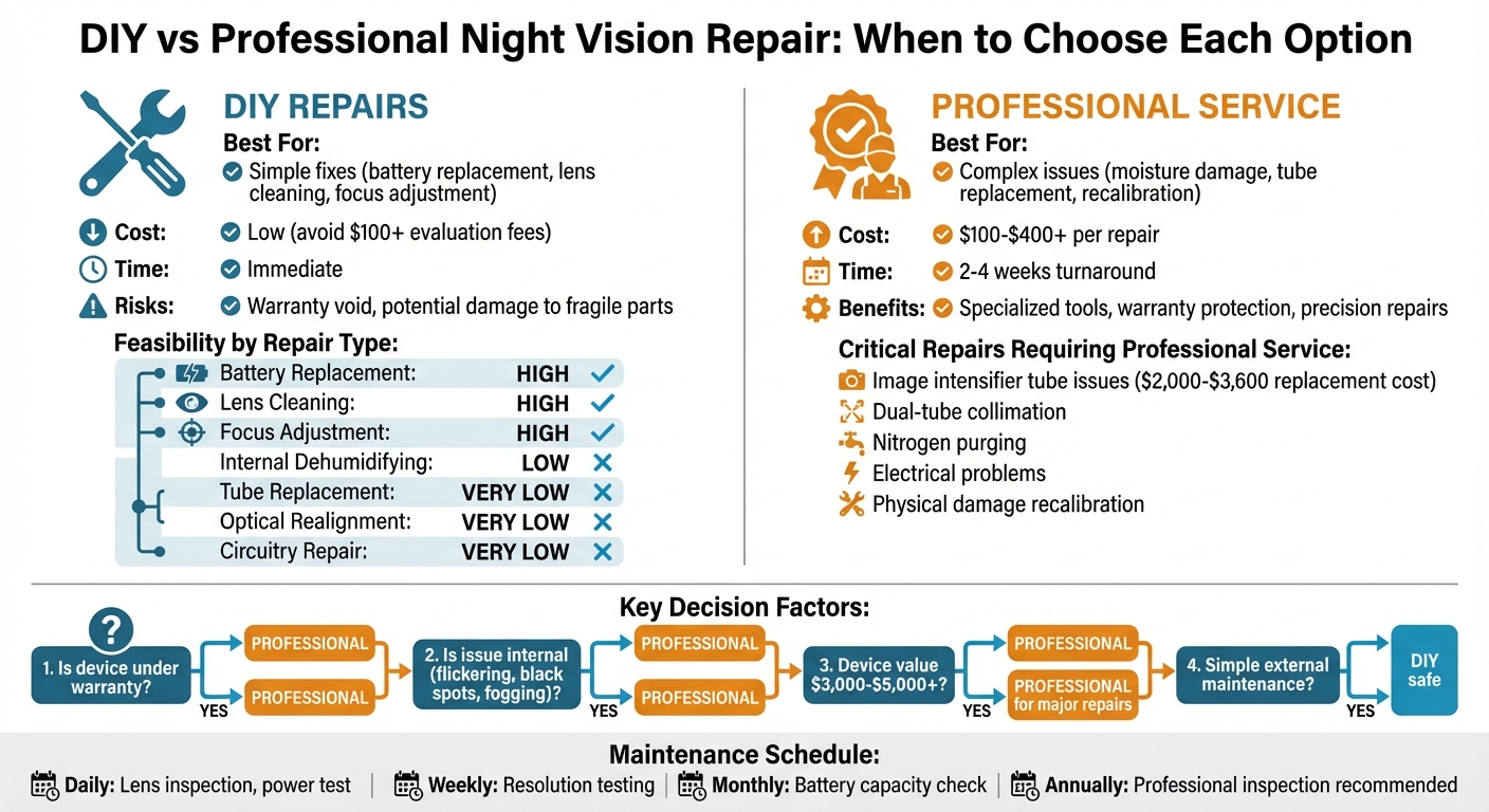 DIY vs Professional Night Vision Repair: Cost, Time, and Risk Comparison