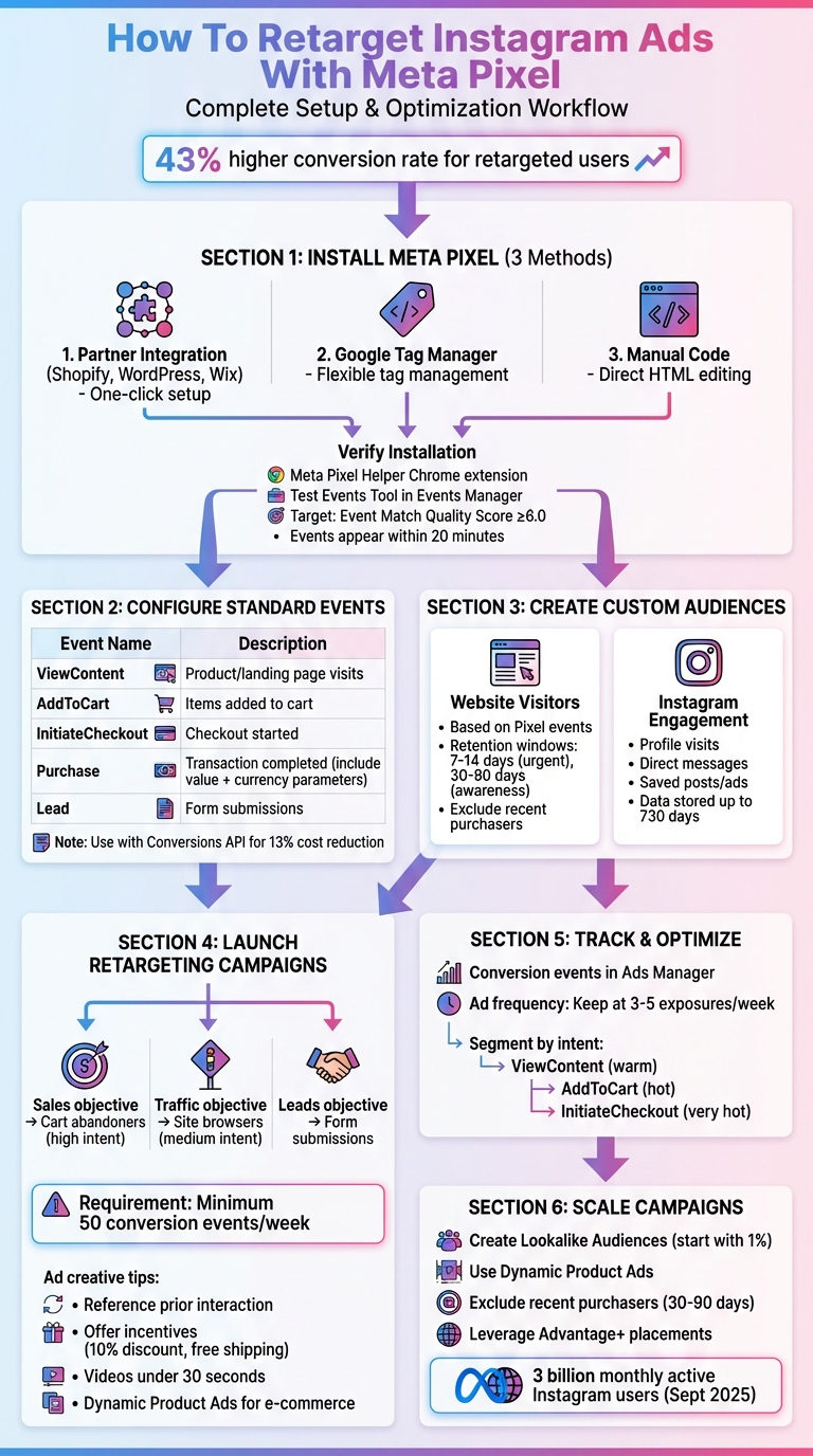 Complete Meta Pixel Setup and Instagram Retargeting Workflow