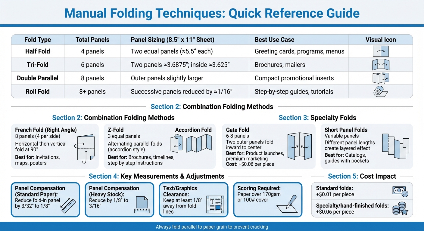 Manual Folding Techniques Comparison Guide for Print Projects