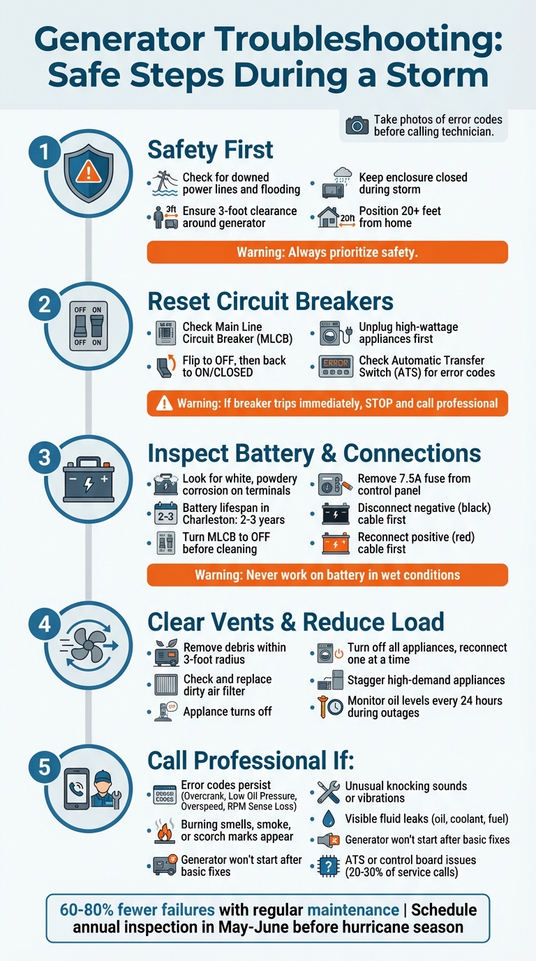 Generator Troubleshooting Steps During Charleston Storm Outages