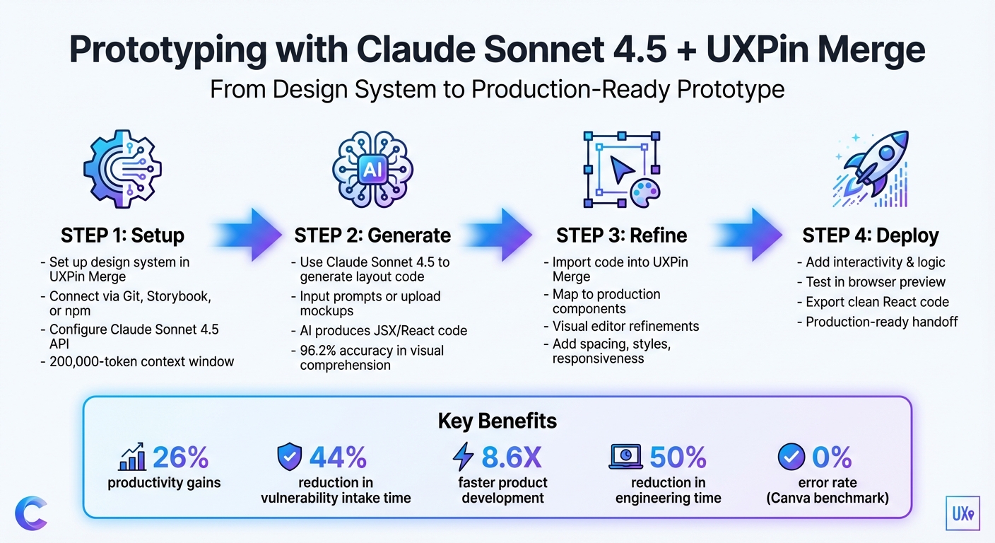 How to Prototype with Claude Sonnet 4.5 and UXPin Merge: 4-Step Workflow
