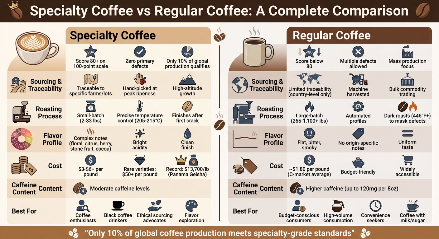 Specialty Coffee vs Regular Coffee: Complete Comparison Chart