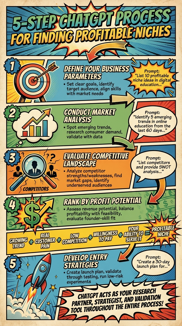 5-Step ChatGPT Process for Finding Profitable Niches