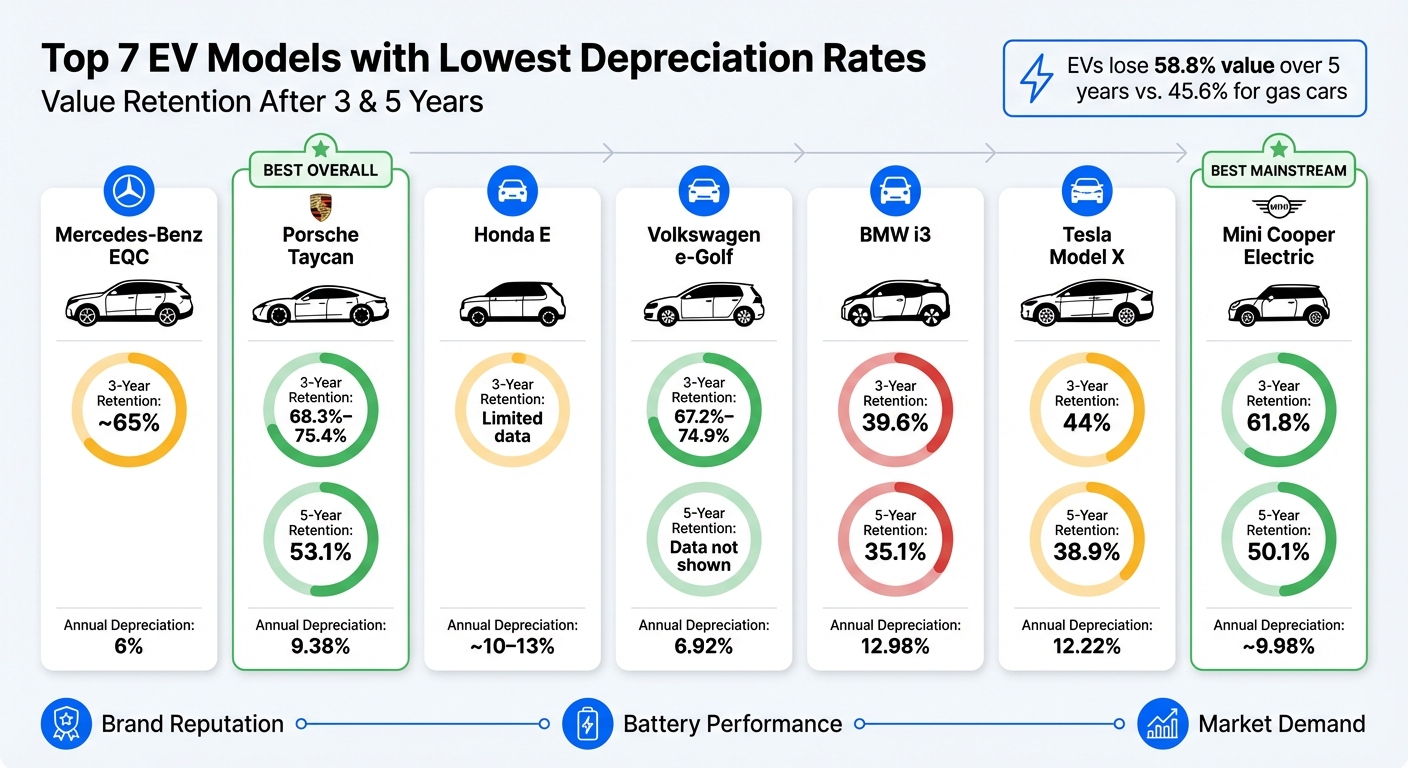 EV Depreciation Rates Comparison: Top 7 Models with Best Value Retention