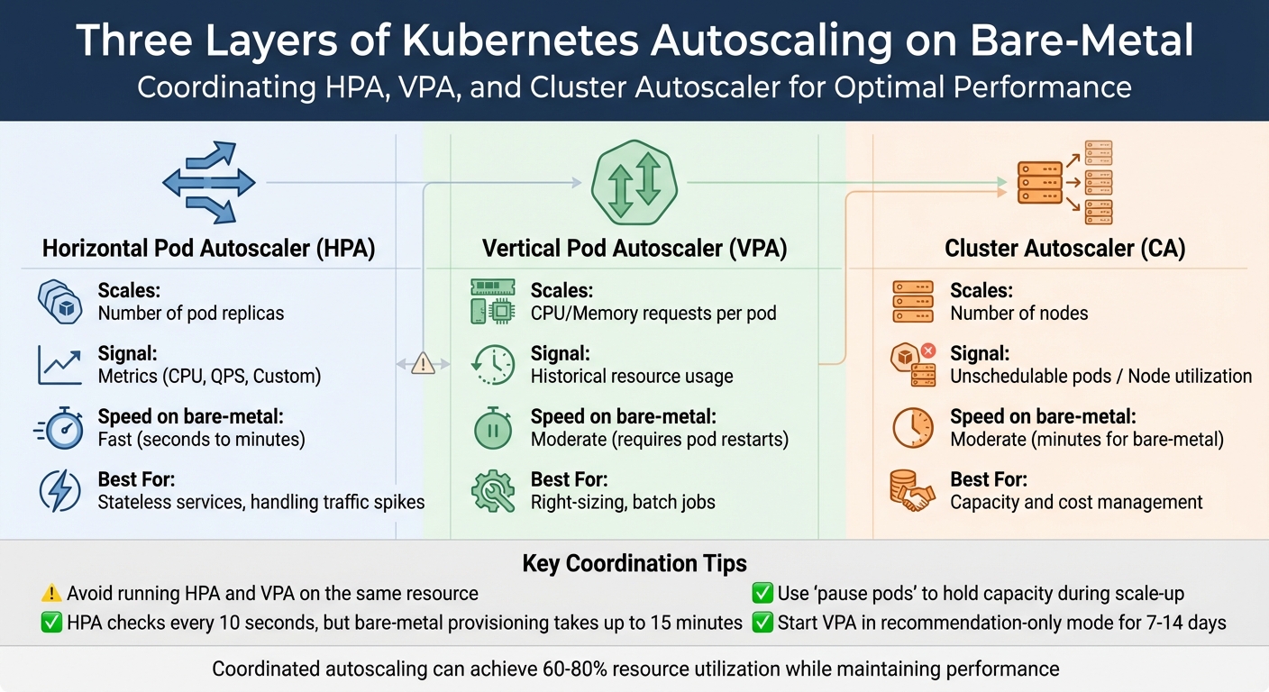 Kubernetes Autoscaling Layers Comparison: HPA vs VPA vs Cluster Autoscaler
