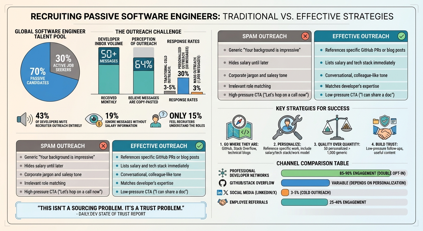 Traditional vs Effective Recruiting: Response Rates and Best Practices for Passive Software Engineers