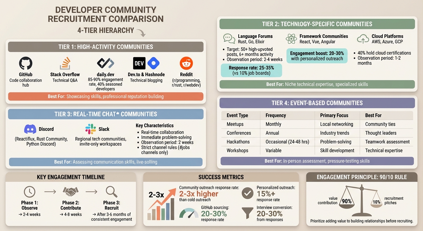Developer Community Tiers: Platforms, Engagement Strategies, and Response Rates