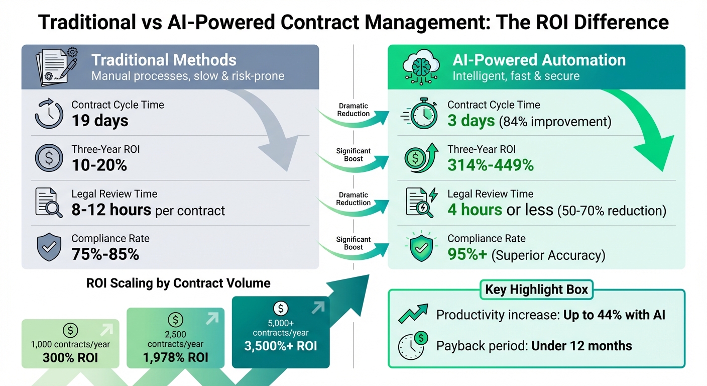 AI-Powered vs Traditional Contract Management ROI Comparison