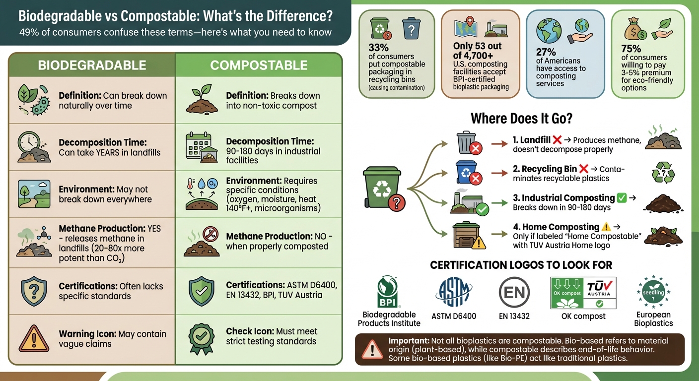 Biodegradable vs Compostable Packaging: Key Differences and Disposal Requirements