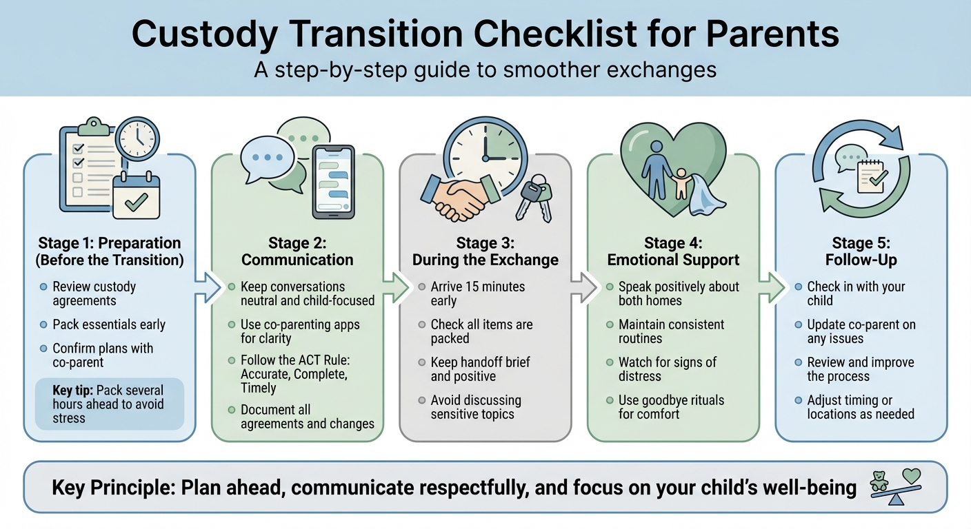 5-Stage Custody Transition Checklist for Co-Parents