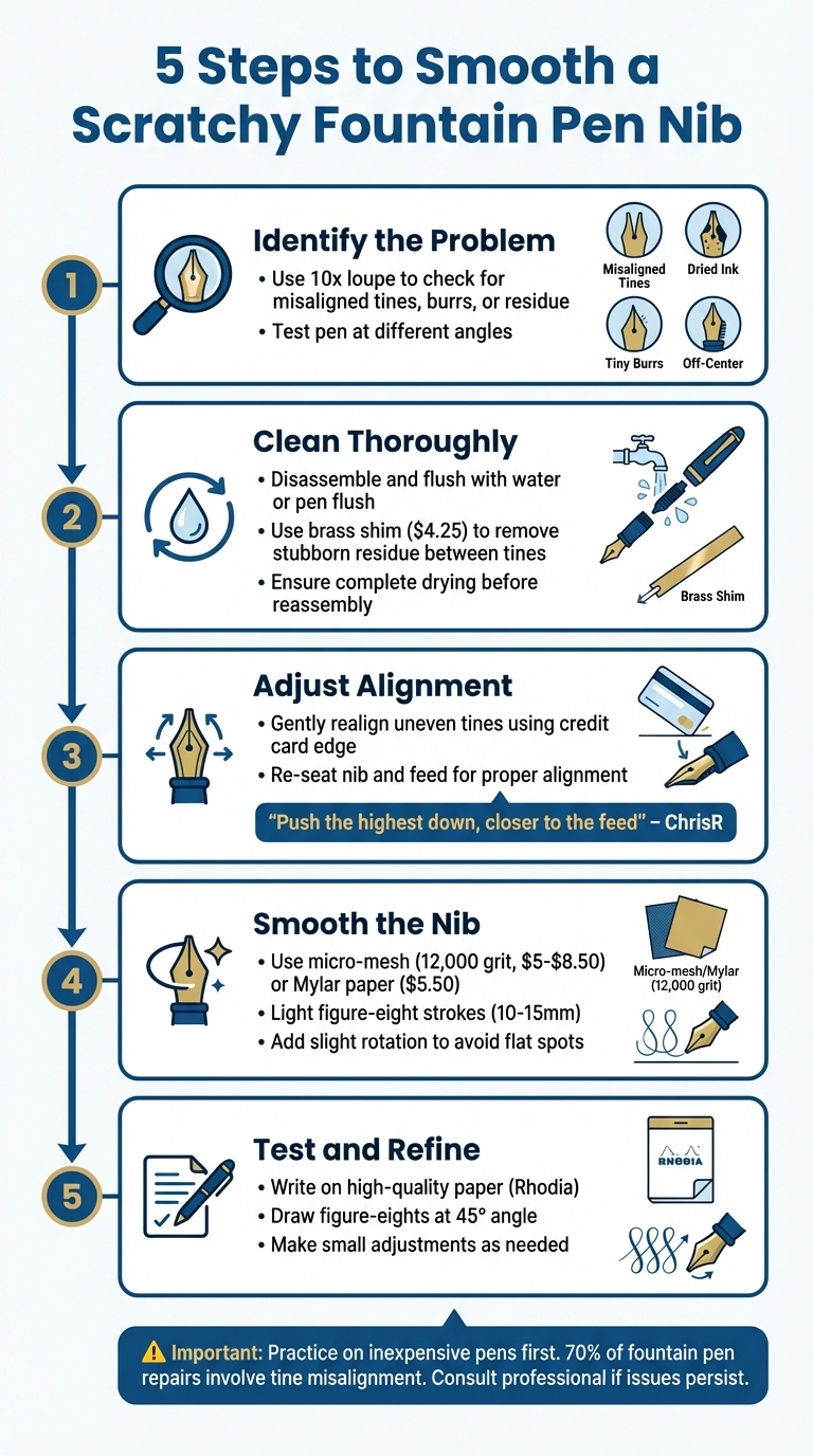 5-Step Process to Fix a Scratchy Fountain Pen Nib