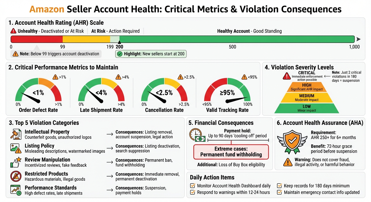 Amazon Seller Account Health Metrics and Violation Consequences