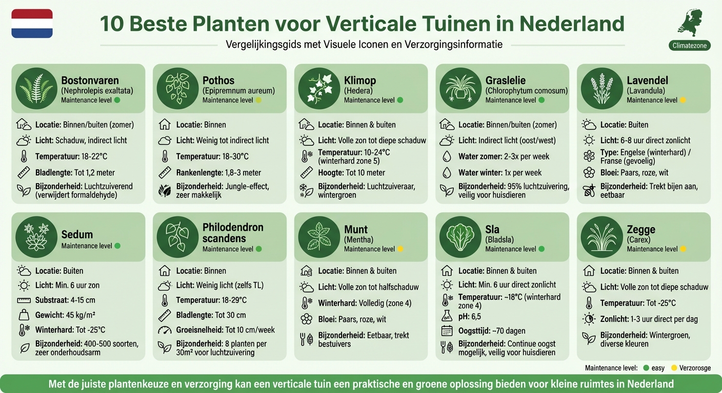 10 Beste Planten voor Verticale Tuinen in Nederland - Overzicht