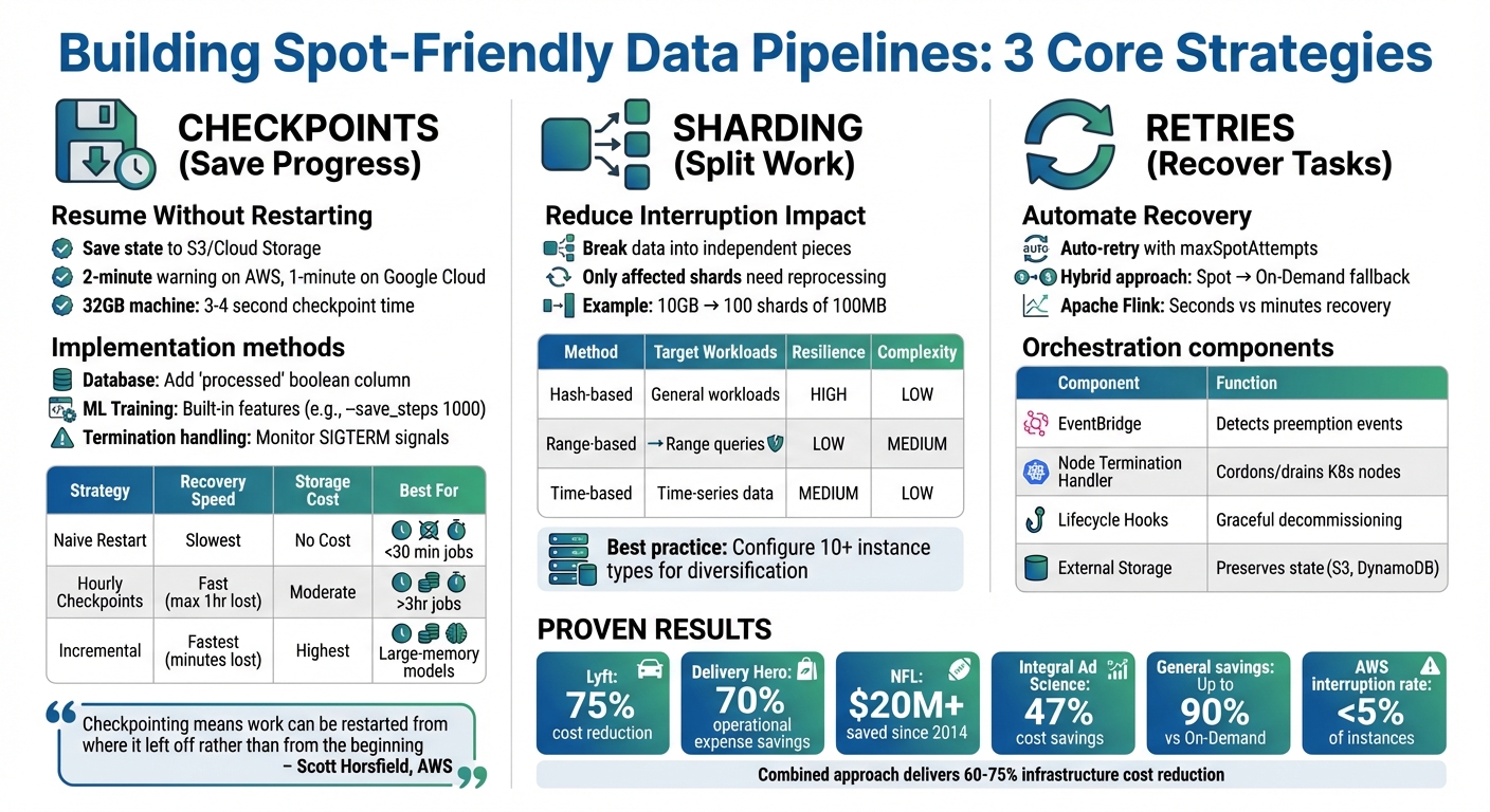 Spot Instance Pipeline Resilience Strategies: Checkpoints, Sharding, and Retries Comparison