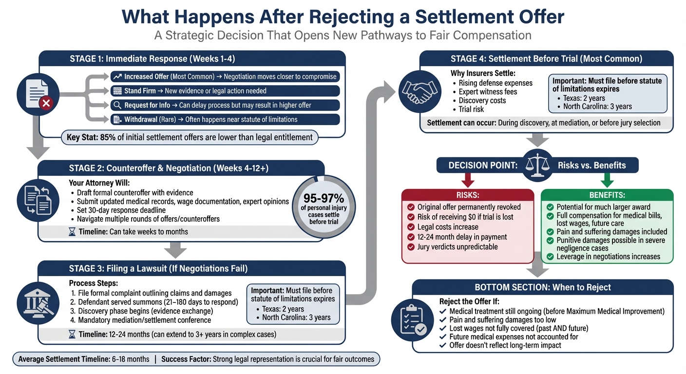 What Happens After Rejecting a Settlement Offer: Complete Timeline