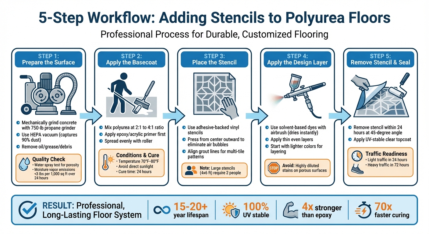 5-Step Process for Adding Stencils to Polyurea Floors