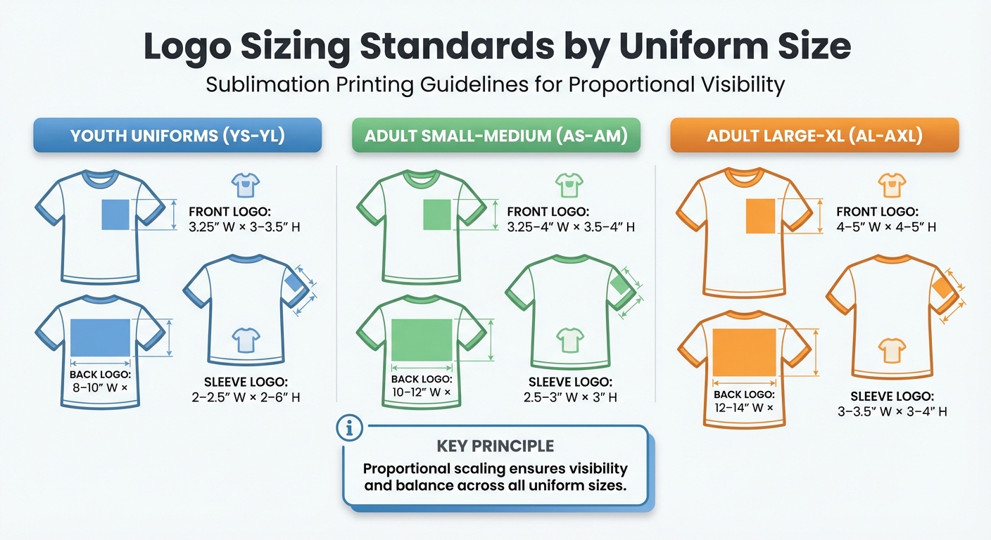 Logo Sizing Guide for Sublimation Printing by Uniform Size