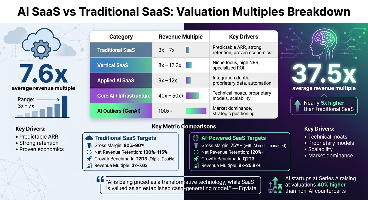 AI SaaS vs Traditional SaaS Valuation Multiples Comparison