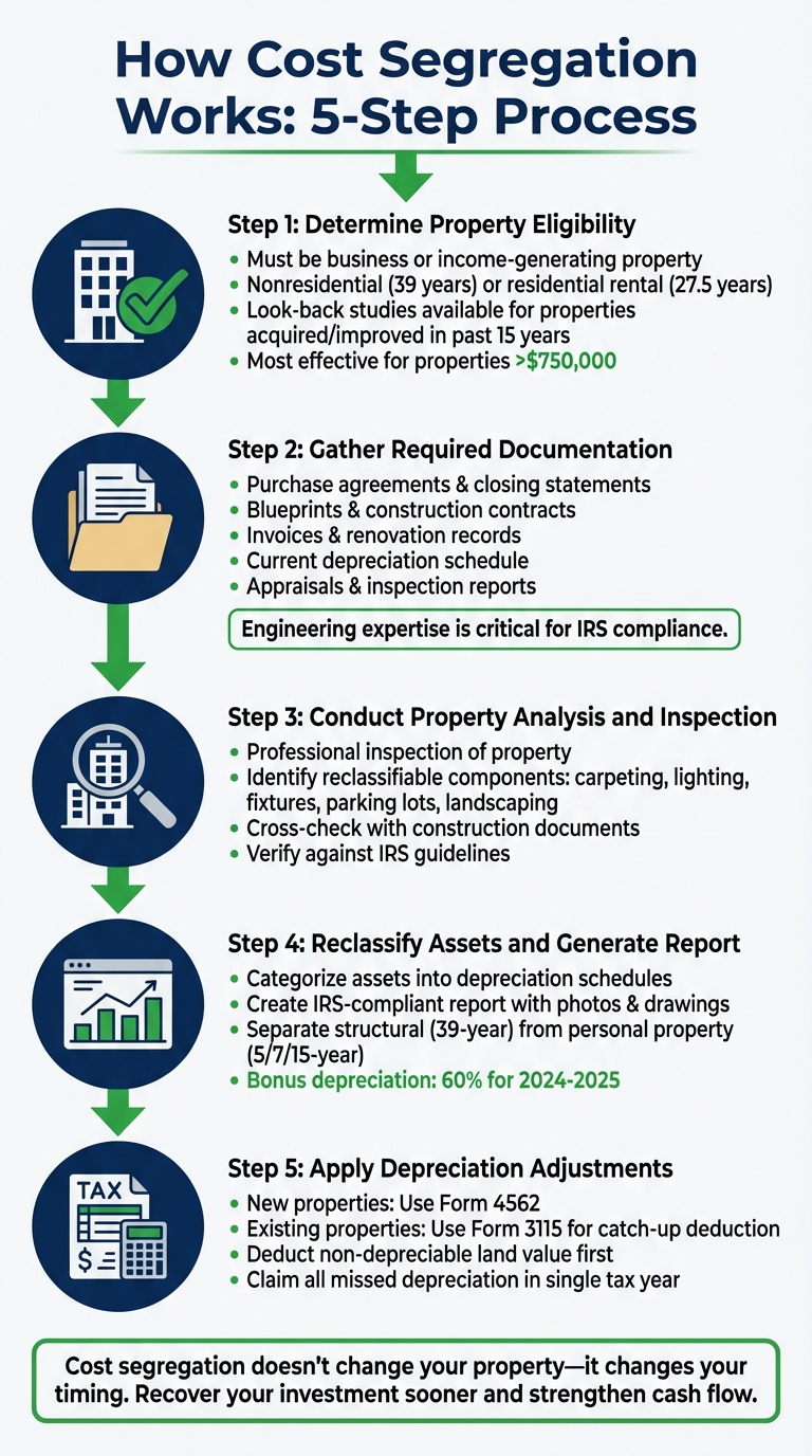 How Cost Segregation Accelerates Depreciation 1 5-Step Cost Segregation Study Process for Property Owners