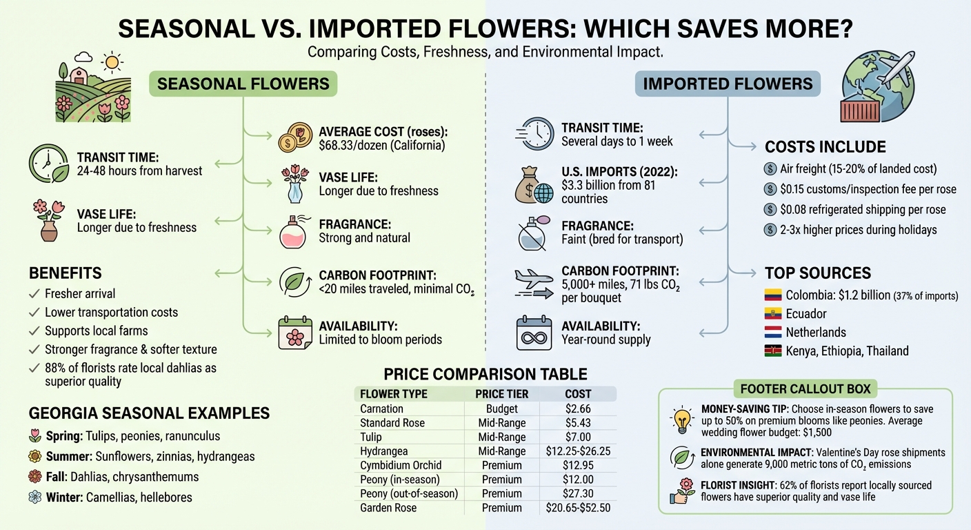 Seasonal vs Imported Flowers: Cost, Quality and Freshness Comparison