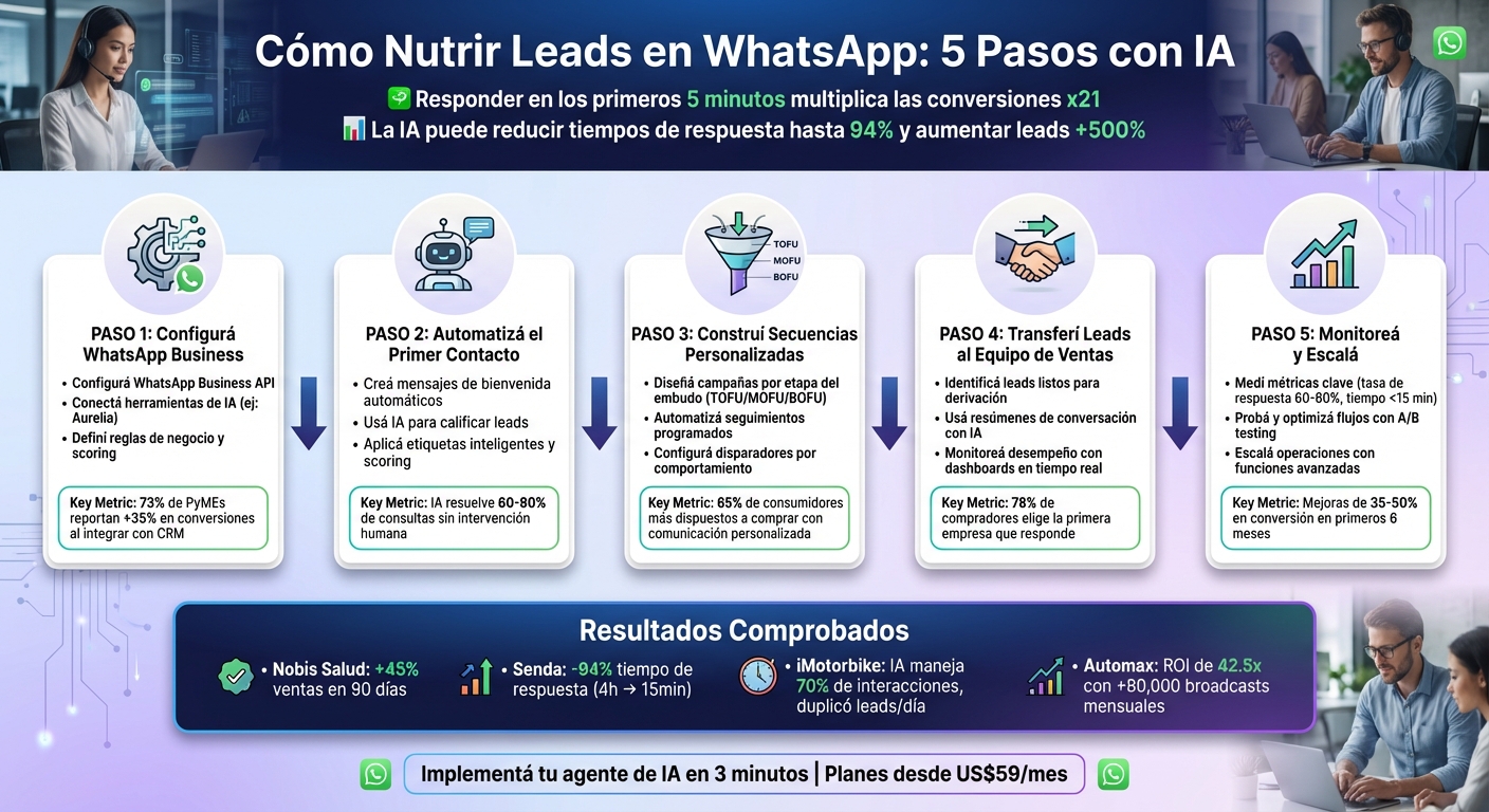5 pasos para nutrir leads en WhatsApp con IA y automatización