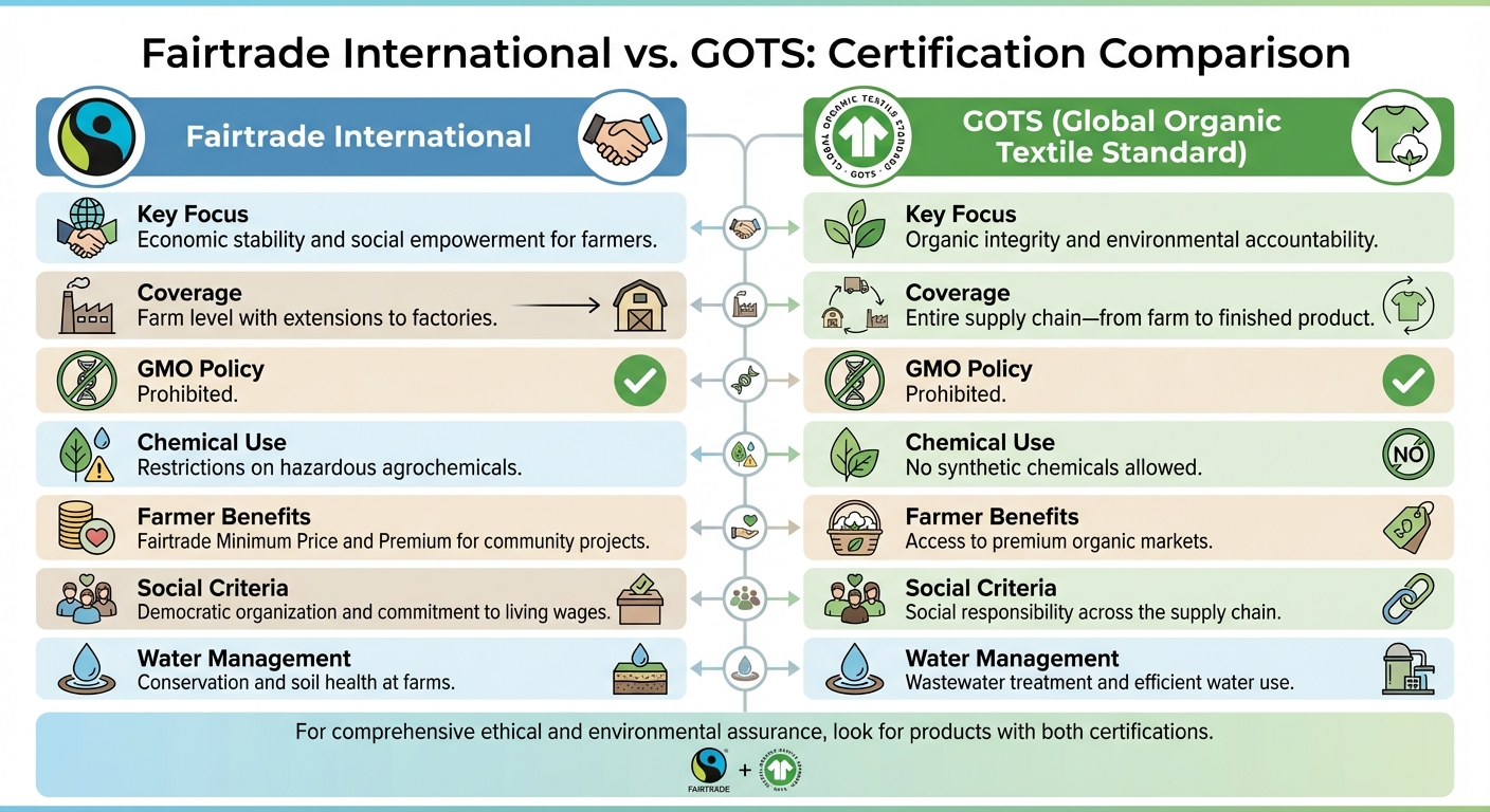 Fairtrade International vs GOTS Certification Comparison for Fair Trade Cotton