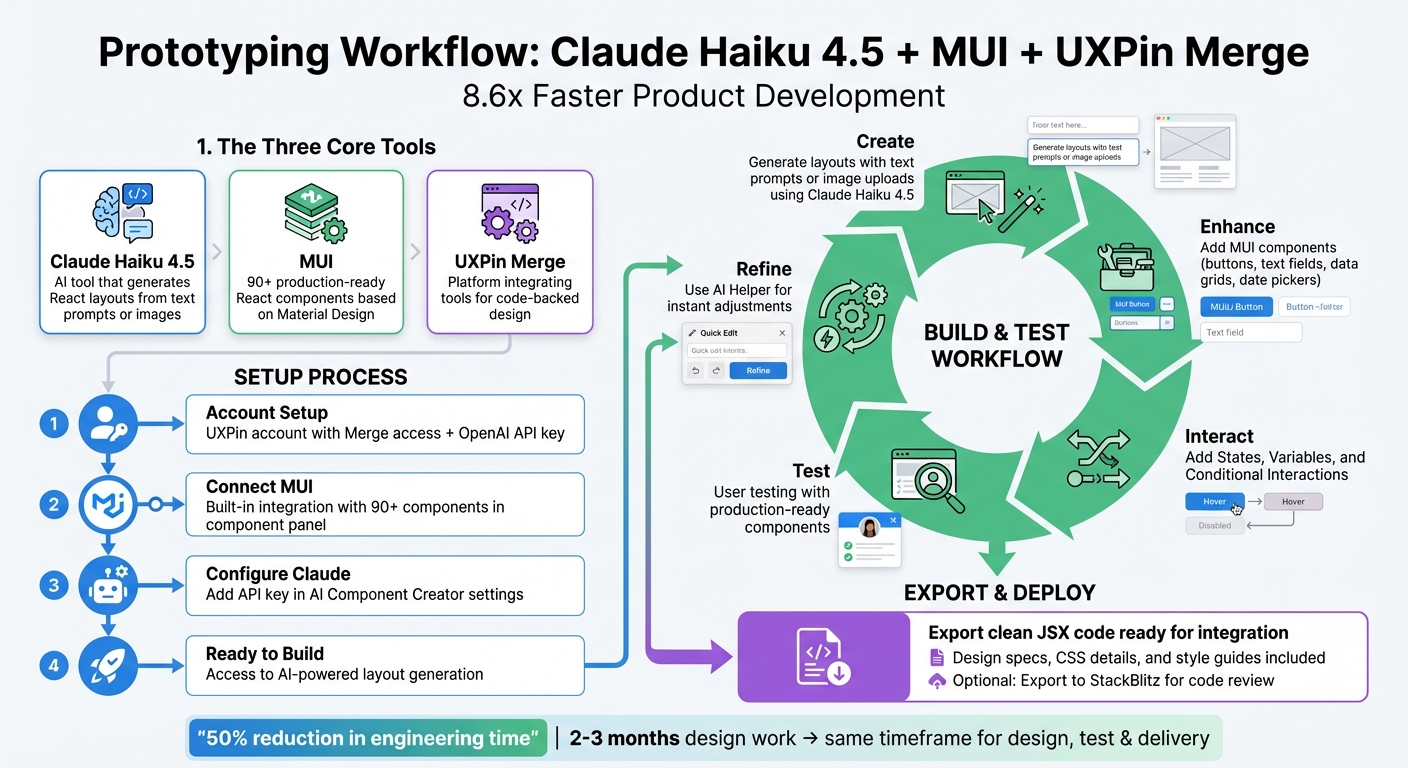 How to Prototype with Claude Haiku 4.5, MUI, and UXPin Merge: Complete Workflow
