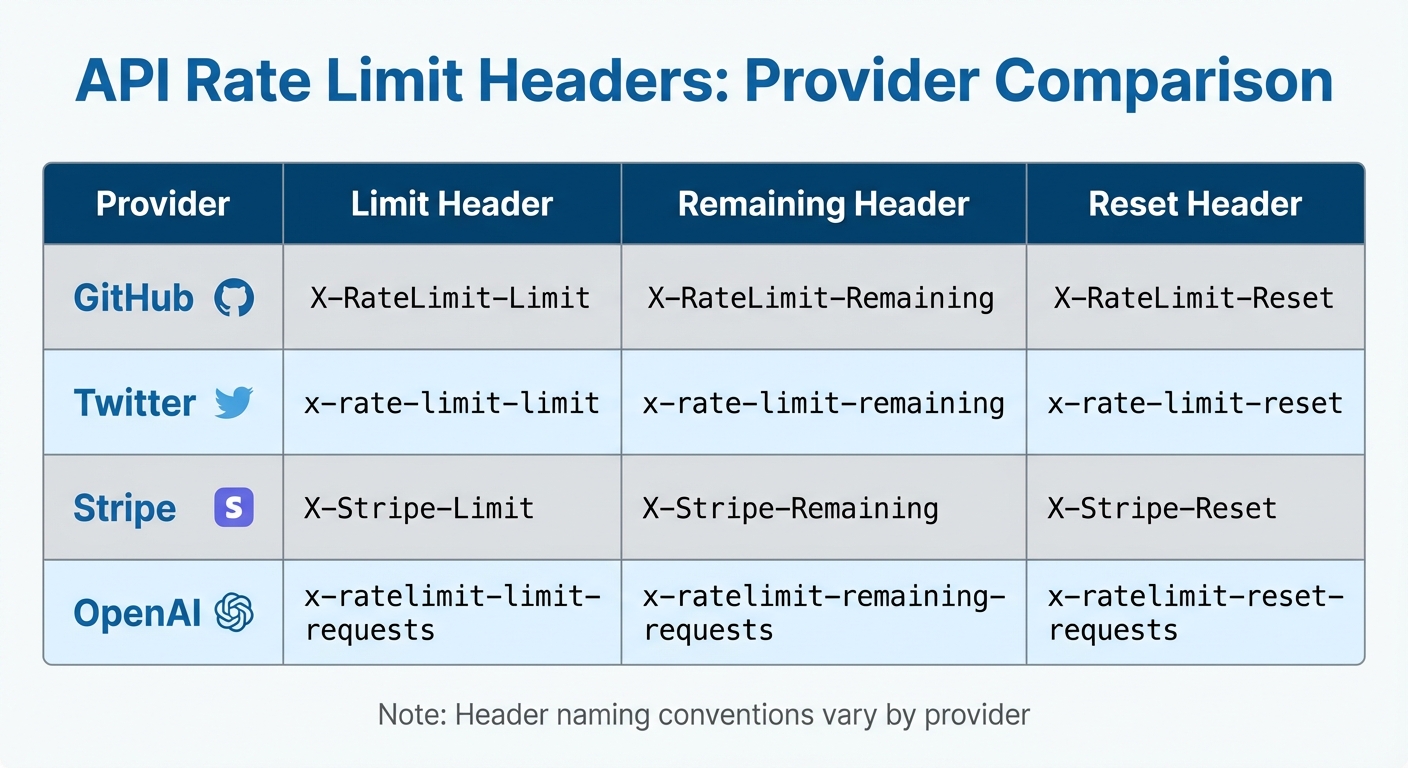 API Rate Limit Headers Comparison Across Major Providers