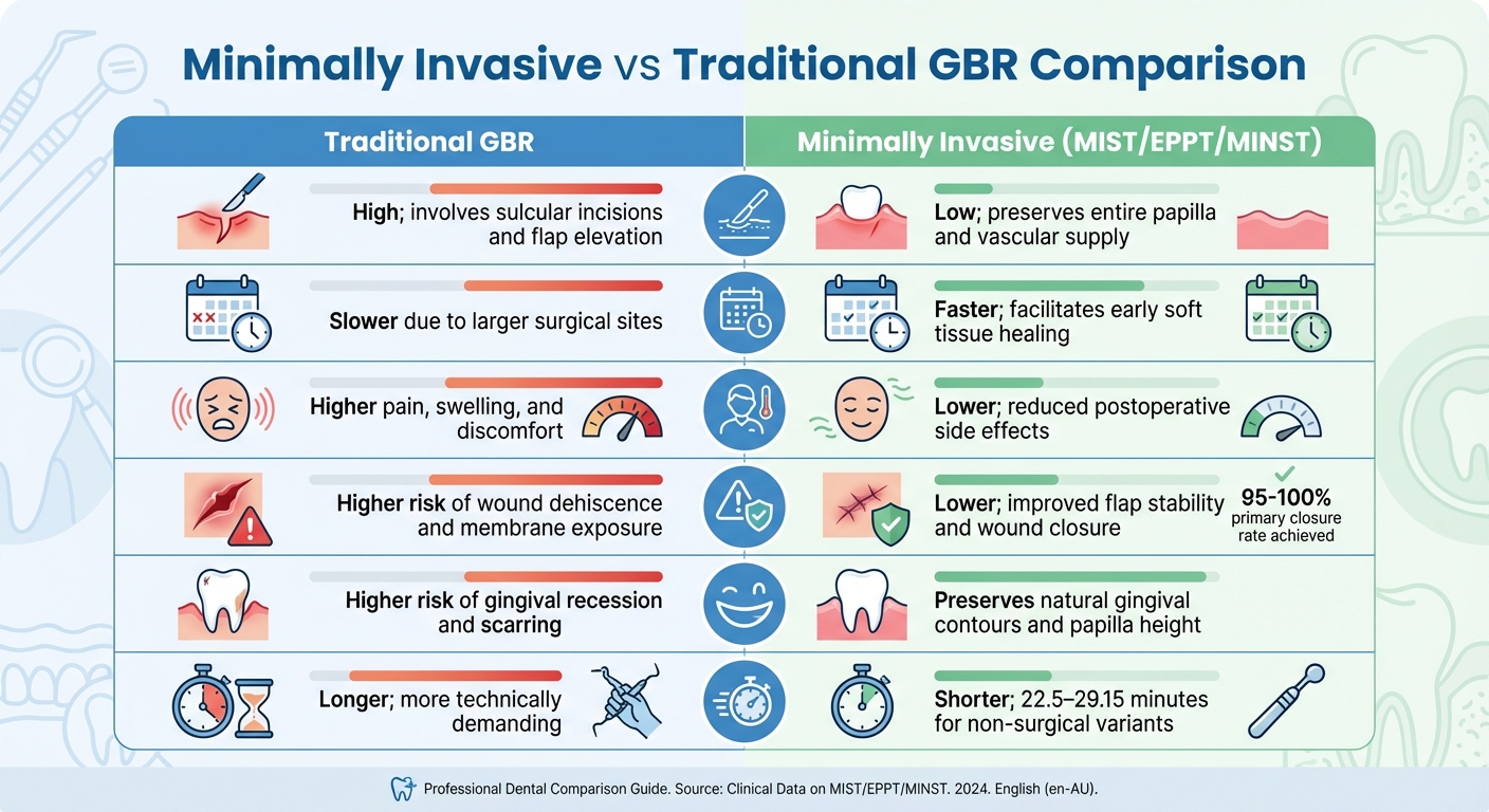 Minimally Invasive vs Traditional GBR: Clinical Comparison Chart