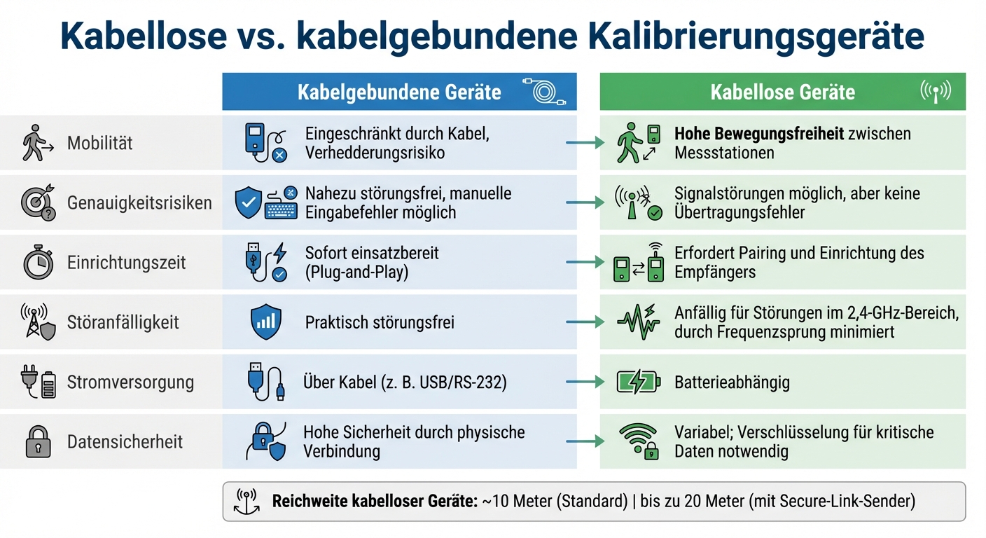 Kabellose vs. kabelgebundene Kalibrierungsgeräte im Vergleich