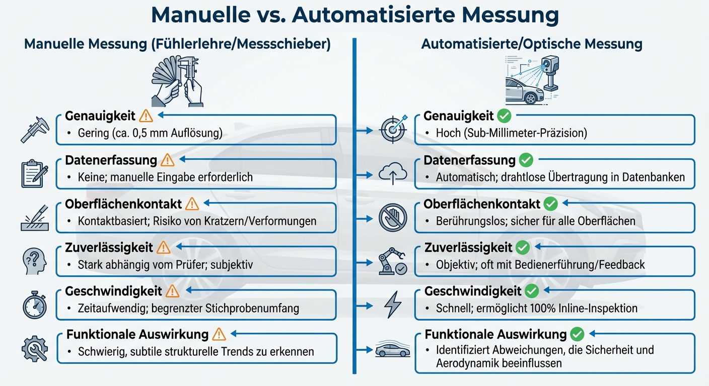Vergleich: Manuelle vs. Automatisierte Spalt- und Bündigkeitsmessung