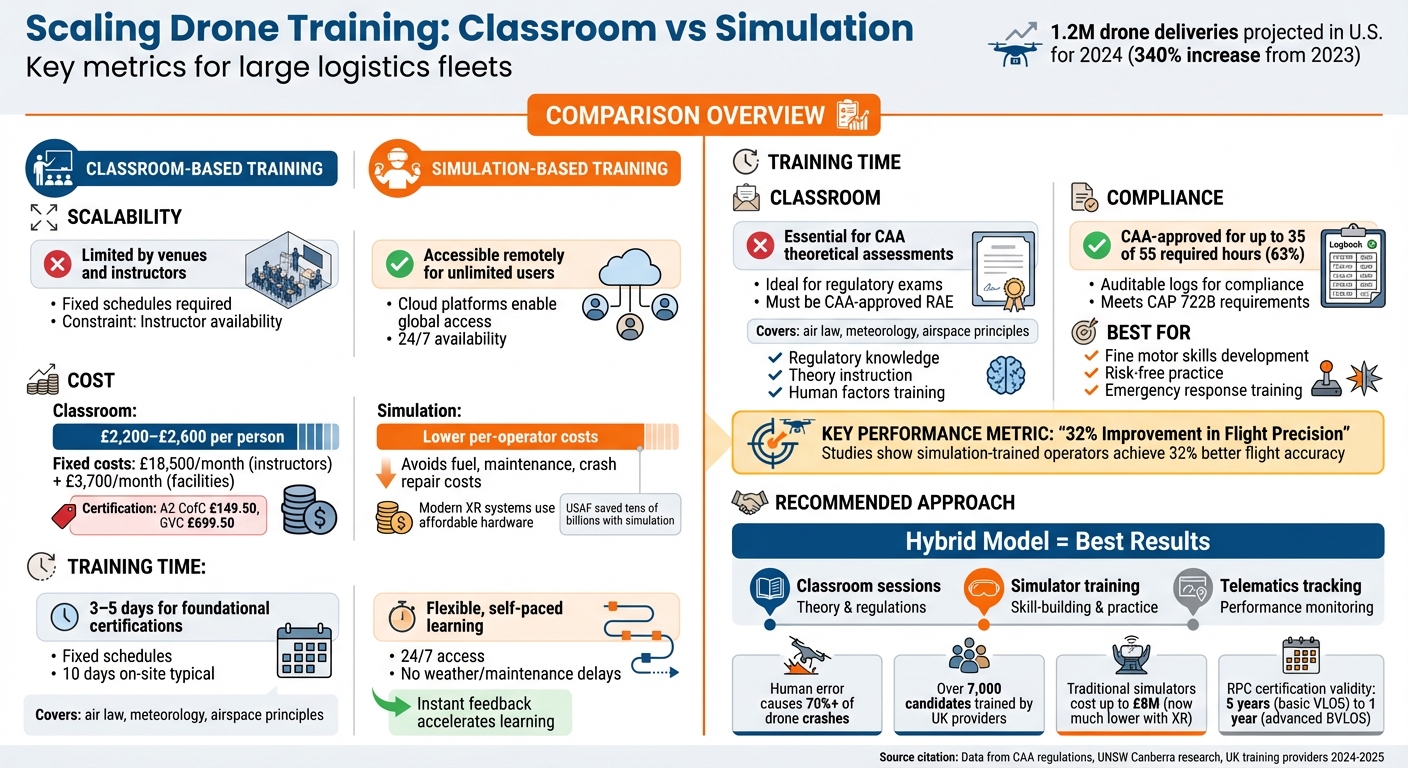 Classroom vs Simulation Drone Training: Cost, Scalability & Compliance Comparison