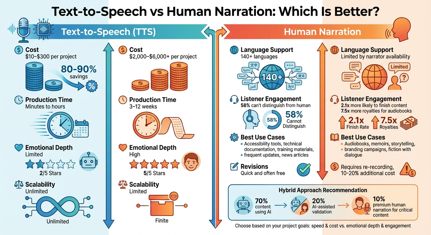 Text-to-Speech vs Human Narration: Complete Comparison Guide