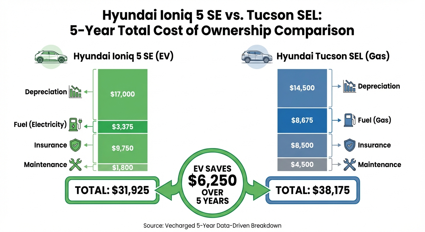 5-Year Cost Comparison: Electric vs Gas Vehicles