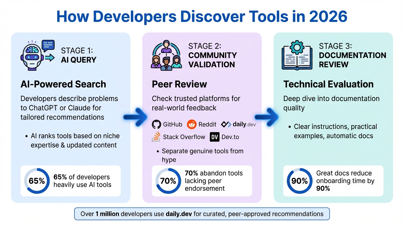 The 3-Stage Developer Tool Discovery Process in 2026