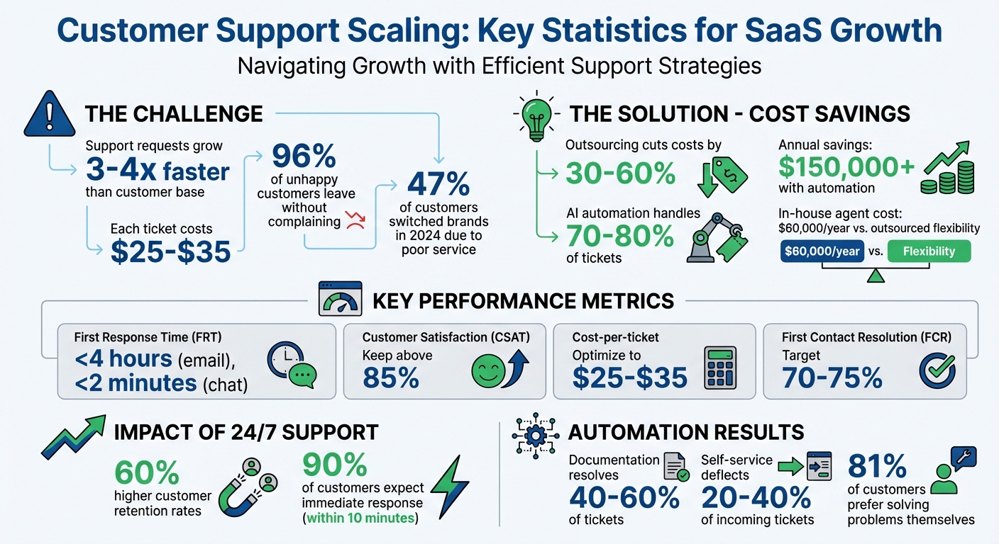 Customer Support Scaling Statistics for SaaS Companies