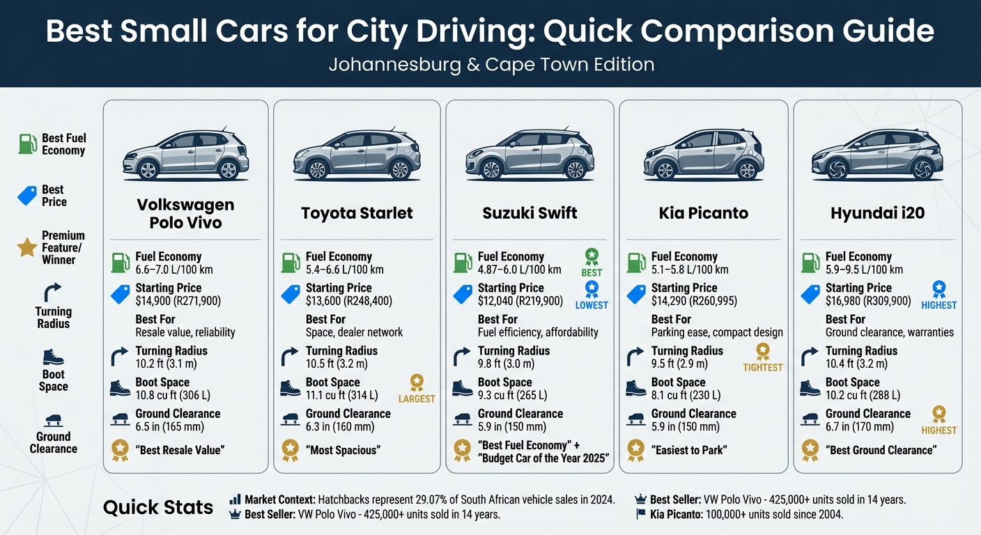 Best Small Cars for City Driving: Comparison of Fuel Efficiency, Price, and Features