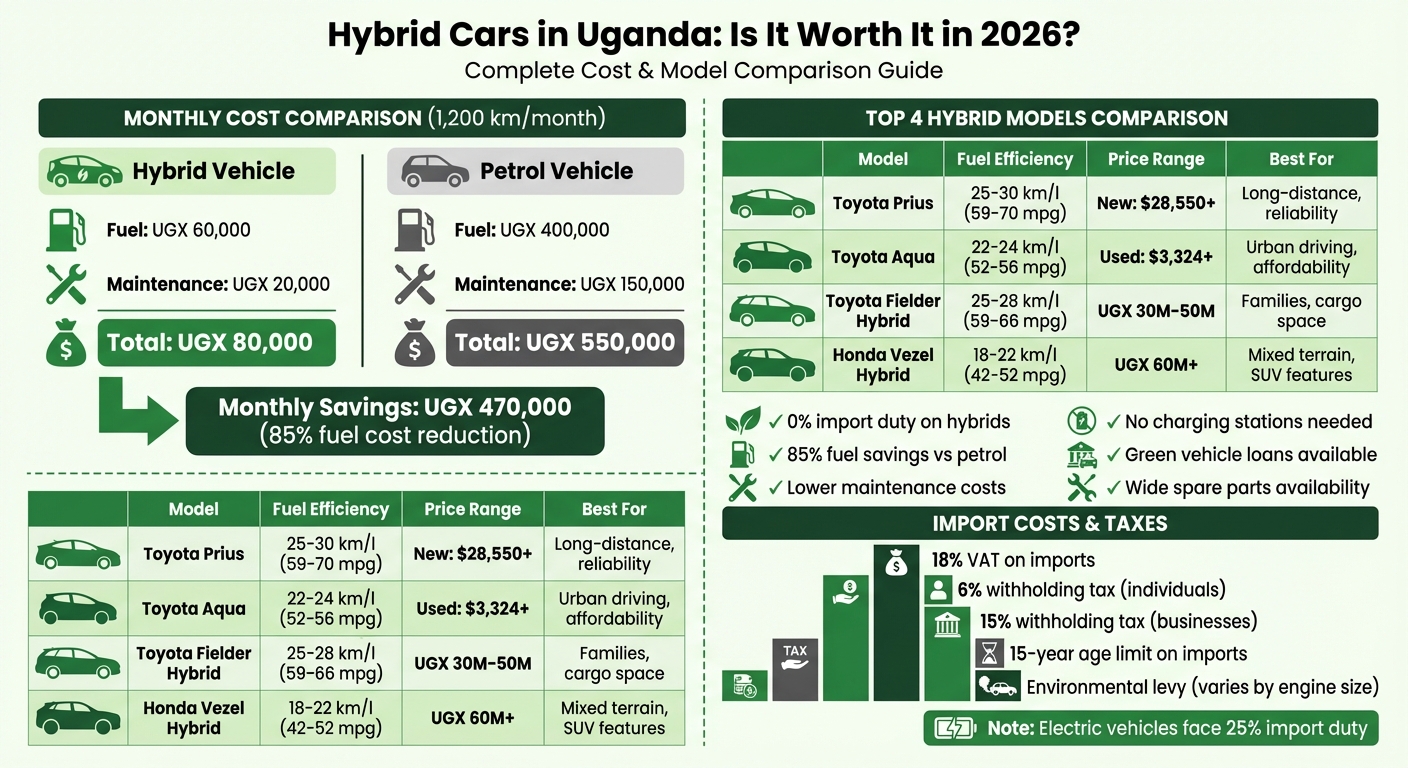 Hybrid vs Petrol Car Cost Comparison in Uganda 2026