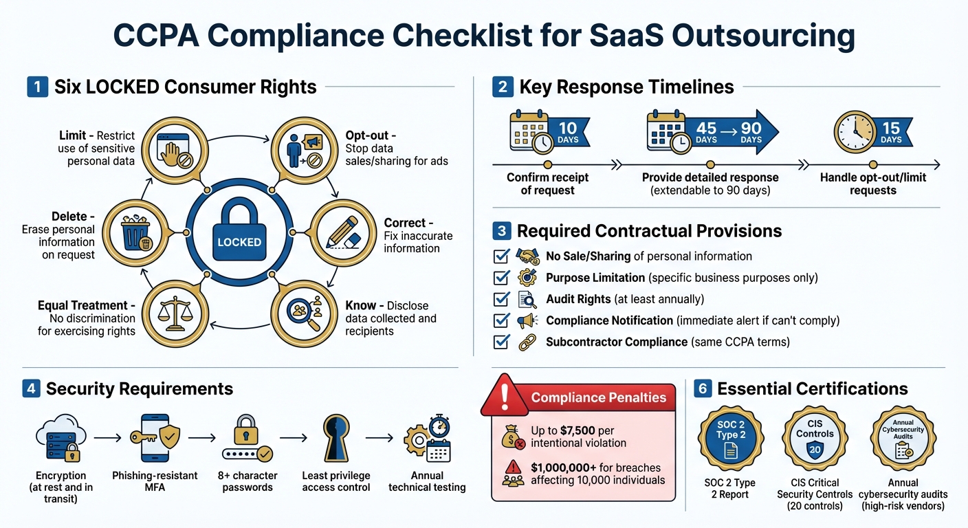 CCPA Compliance Checklist for SaaS Outsourcing Vendors