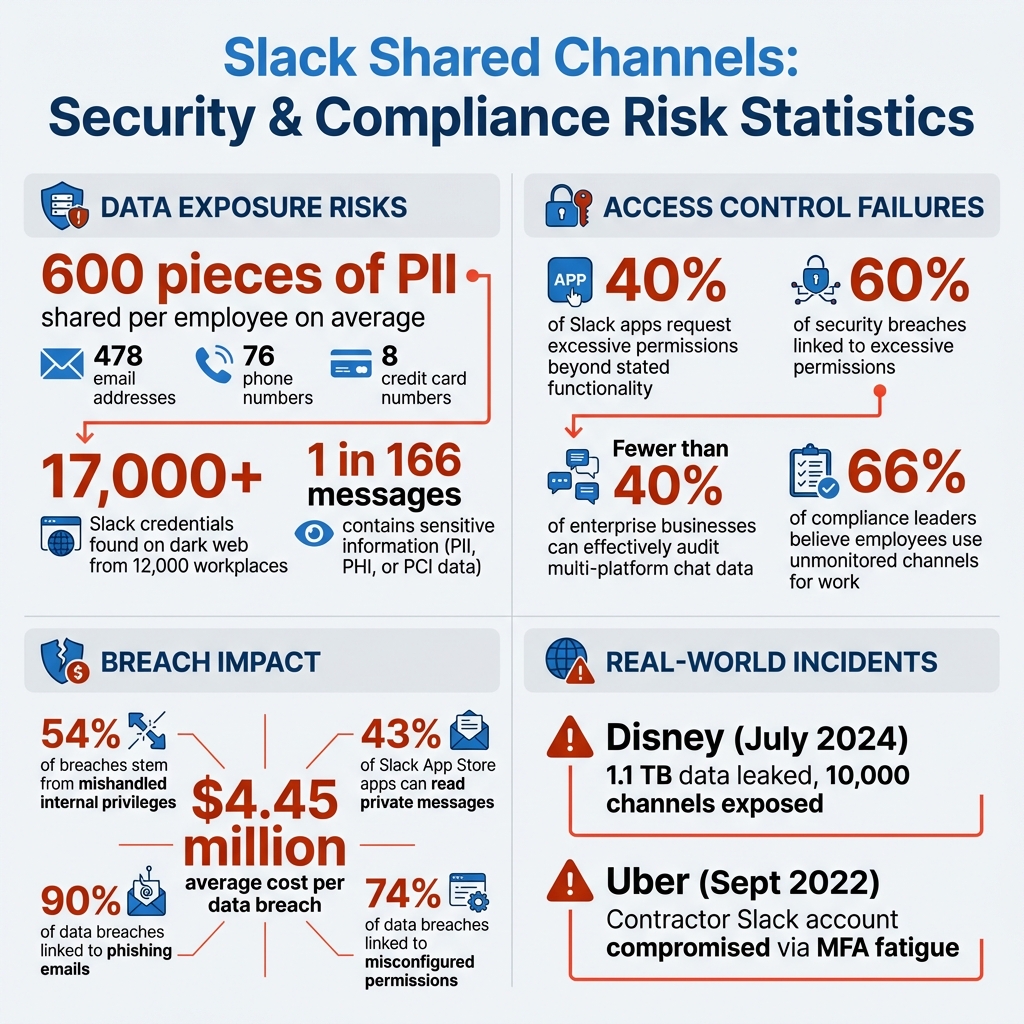 Slack Shared Channels Security Risks: Key Statistics and Compliance Vulnerabilities